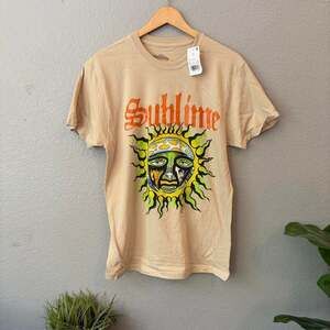 Men's Tan and Cream T-shirt